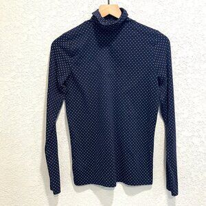 GAP Navy Polka Dot Featherweight Cotton Blend Turtleneck Size Small